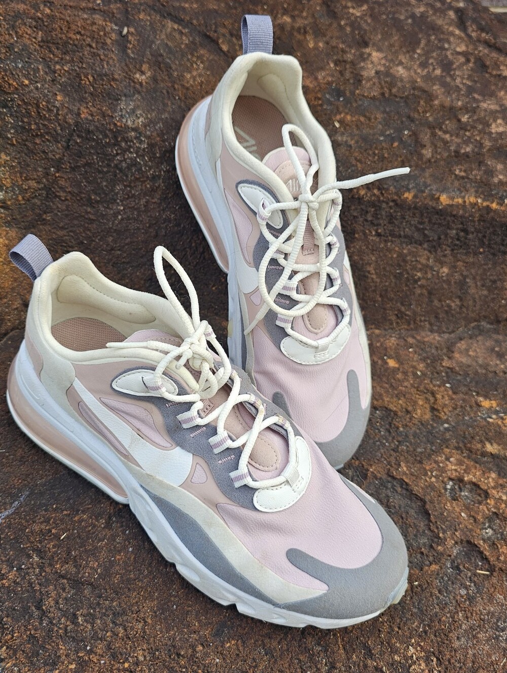 Nike Air Max 270 React Plum Chalk White Pink Womens 8 Running Shoes CI3899-500